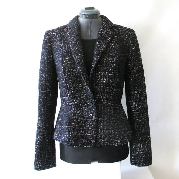ANN TAYLOR  "NEWBURY" TWEED BLAZER - Picture 1 of 9